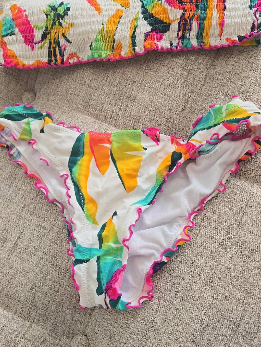 Hula Honey White Tropical Print Bikini - Picture 3 of 14
